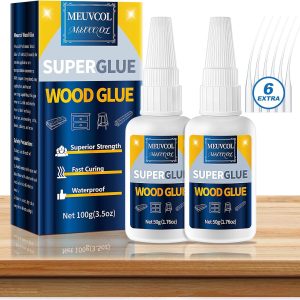 Extra Strong Wood Glue - 100g Fast Drying Super Glue for Heavy Duty Furniture & Garden, Clear, DIY & Crafts